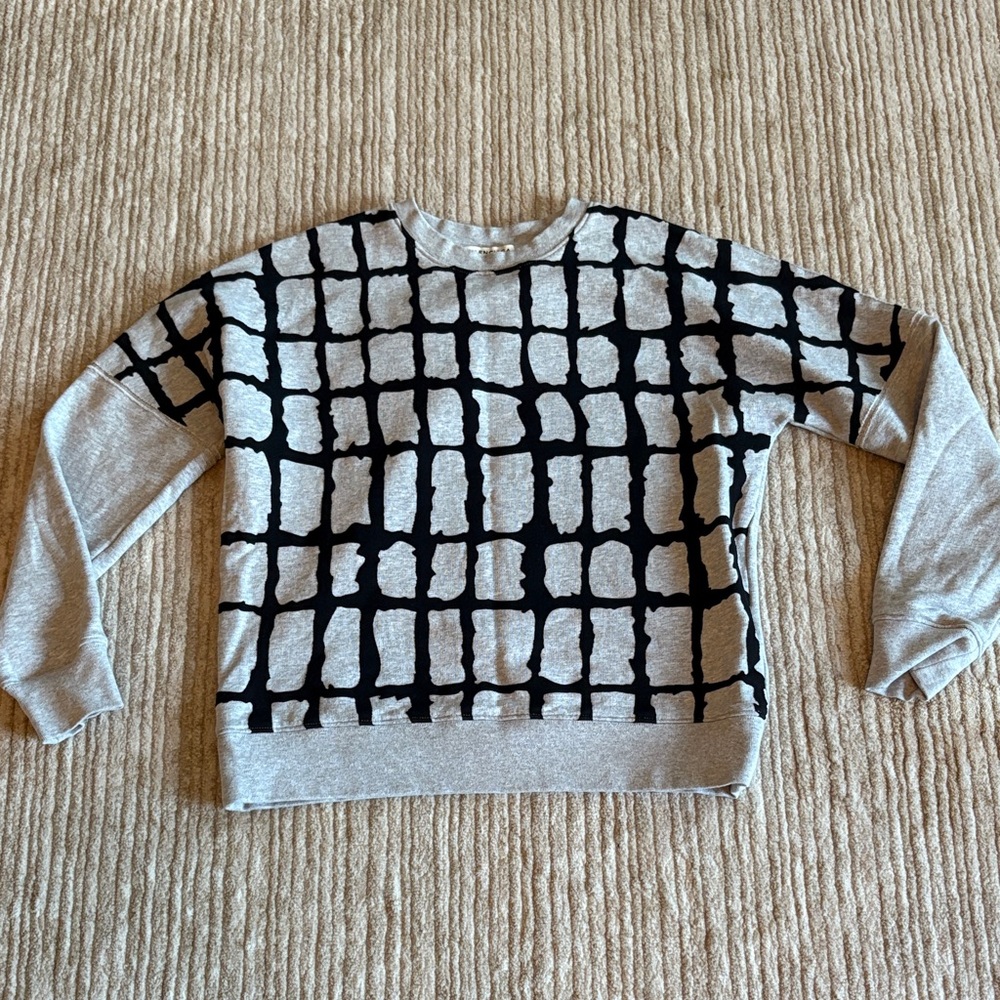 Balenciaga Gray and Black Checkered Sweatshirt XS